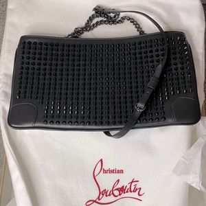Christian Louboutin Loubiposh Clutch Calf Paris/Spikes Black